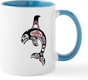 CafePress Red and Black Haida Spirit Killer Whale Mugs 11 oz (325 ml) Ceramic Coffee Mug