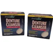2 Boxes Freshmint Denture Cleaner Mint Flavor Tablet (40 Ct)