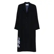 [Off-white] Off-white Logo-detail Coat 40 IT BLUE