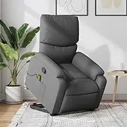 Stand Up Recliner Chair: Comfy Massage Reclining Living Room Furniture for Lazy Lounge, Reading, Gaming - Dark Grey Fabric, Chair and Recliners