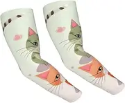 [FHEDVBN] Lovely Cartoon Cats Arm Sleeves Compression Arm Covers for Men Women Outdoor Sun Sleeves Cooling Sports Sleeve, Black