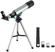 Kids Telescope 360x50mm with Tripod & Finder Scope, Portable Telescope for Kids & Beginners,Mirror, Stars & Moon map Inc