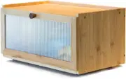 Bamboo Bread Box for Kitchen Counter-Large Capacity Bread Storage Container Farm