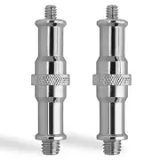 2 Pcs Standard 1/4 to 3/8 inch Metal Male Convertor Threaded Screw Adapter,