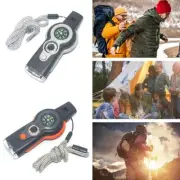 7 in 1 Whistle W/ Compass&Thermometer Outdoors Emergency Survival Gear Hot AU