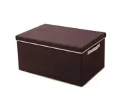 NNEAGS Small Coffee Non-Woven Diamond Quilt Grid Fabric Storage/ Organizer Box