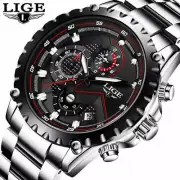 LIGE Brand Men's Fashion Wristwatches Men Sport Waterproof