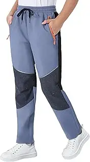 [ANGEL CITIZ] Kids Pants Quick Dry Hiking Outdoor Lightweight Uniform Pants for Boys Girls Joggers with 3 Zipper Pockets
