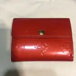 LV 真品 紅色真品壓紋 零錢包 名片夾