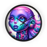 Home Decor Wall Clock Surreal Spooky Cute Character Art