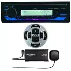 JVC Single DIN Marine USB AUX Stereo CD Receiver, Remote, SiriusXM Antenna