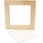 Creativ Company 8 x 20 cm 1-Piece Cotton Wood Framed Canvas Panel, White