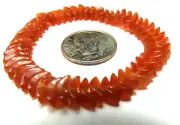 50 Pcs ~ DARK CARNELIAN ~ ORANGE ~ 8mm CRESCENT MOON ~ GLASS BEADS
