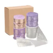 4pcs Chiffon Ribbon, 1"x5 Yard Silk Ribbon, Purple Silver Glitter Fabric Ribbon