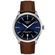 Tissot Chemin Des Tourelles 39mm Blue Dial Leather Men's Watch T1398071604100