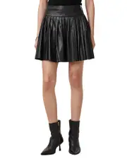 Allsaints Vena Lea Leather Kilt Skirt