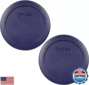 Pyrex 7200-PC 2 Cup Dark Blue Round Storage Lids - Original Genuine Pyrex Lid