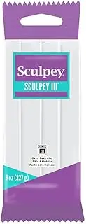 Polyform S31-001 SCULPEY III White 454g/ 1lb Polymer Clay Accessory