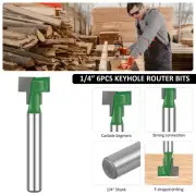 6X 1/4" Shank Keyhole Router Bits Carbide T Slot Router Bit T-Track Router Bit༄