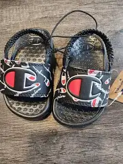 Champion Black Super Slide Warped Sandals Toddler Size 5