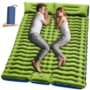Double Sleeping Pad - Self Inflating 4" Extra-Thick for 2 Person Full Green