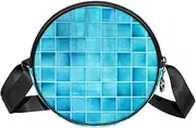 [FVQL] Round Crossbody Bag Purse Messenger Bag Shoulder Bag, Lattice Pattern