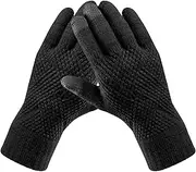 [Trifabricy] Womens Winter Gloves, Warm Fleece Lined Winter Gloves, Touchscreen Gloves, Elastic Cuff Knit Wool Gloves for Women
