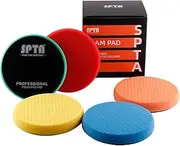 SPTA 5Pc 5.5 Inch Face for 5 Inch 125mm Backing Plate Compound Buffing Sponge Pads Cutting Polishing Pad Kit for Car Buffer Polisher Compounding,Polishing and Waxing