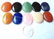 Ten Crystal Worry Stones Healing Pocket Thumb Stones Wellness Reiki Feng Shui
