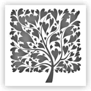 Heart Tree #2 Valentine Stencil - Choose a Size - Laser-Cut Reusable Plastic