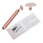 Electric Rose Quartz Vibrating Face Roller with the Eye extension Rose Gold Gun