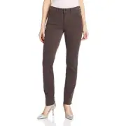 NYDJ Jeans ALINA 2 Dark Ash Gray Brown Sparkle Glitter Legging Pants Women’s