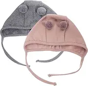 [JOINPAYA] 2pcs Hat Hat Caps Bonnet Born Winter Hat Beanies Satin Cap Newborn Winter Hats Clothing Newborn Hat Girl Winter Hat Cap Cotton