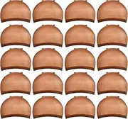 20-piece set of stretchy nylon wig caps used for wigs Dark Wig Caps For Women and Man (Brown)