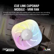 Corsair iCUE LINK CapSwap Module VRM Fan White Extend your iCUE LINK AIO cooling