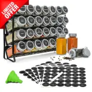 Spice Rack with 28 Spice Jars Organizer for Cabinet Jar with Labels Countertop