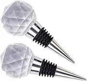 Garneck 2pcs Decorative Wine Bottle Sealer Crystal Ball Design Sealing Plug for Beverages Unique Appearance