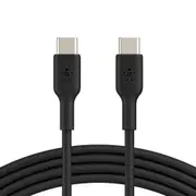 Belkin BoostCharge USB-C to USB-C Cable (2M) - Black (CAB003bt2MBK),60W,480Mbps,25K+ Bend, Samsung Galaxy, MacBook, USB-IF Certified, 2 Years Warranty