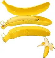 Dotbengc 2 Pack Banana Case, Banana Keeper BPA-Free, Banana Protector Outdoor Travel, Plastic Banana Holder Container, Cute Banana Carrier for Lunch Box Fruits Freshness (Yellow)