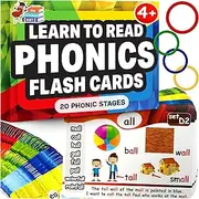 Phonics Flash Cards - Learn to Read in 20 Phonic Stages - Digraphs CVC Blends Long Vowel Sounds - Phonics Games for Kids Ages 4-8 Kindergarten First Second Grade Homeschool Educational