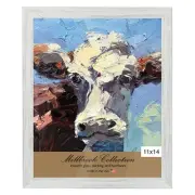 Country Chic 1.5" Wood Frame, 2mm glass and backing 11x14"-Marshmallow White-2Pk