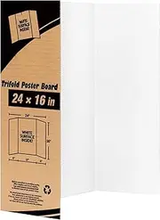 Trifold Board - Small Trifold Notice Board, School Project Board, Convenient to Use, 1.5 Inch Lightweight Trifold Poster, Corrugated Board for Fair Presentation