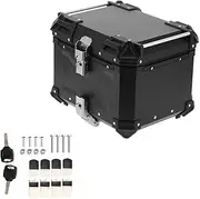 Motorcycle Back top Box case Universal Black 45L Motorcycle Adventure Aluminum Top Case Tail Box Luggage Motorbike Storage