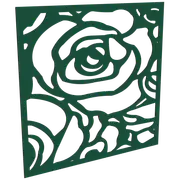 ProtectorAl 300-1200w x 300-1200h Dark Green/Gloss White Roses Unframed Composite Deco Panel