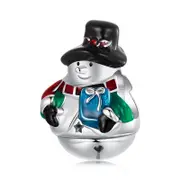 925 Sterling Silver Snowman Beaded Bracelet