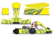Kart Graphic Decals Stickers For Tony Kart Cadet TFLAMES G Y