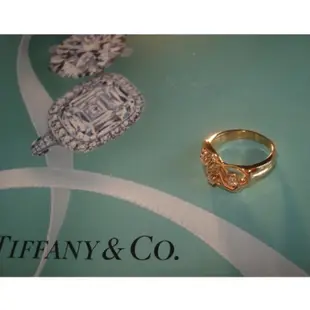 Tiffany 18K金3鑽 三愛心戒指