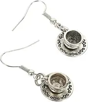 [DEARMAMY] Unique Tea Cup Drop Earrings Women's 1 Pair Alloy Tea Cup Earring Jewelry for Women's Personality Show