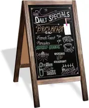Wooden a Frame Chalkboard Sign with Eraser & Chalk, Magnetic Sidewalk Chalkboard
