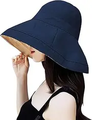[KXF] Women's Sun Hat for UV Protection Wide Brim Reversible Foldable Packable Summer Bucket Hat